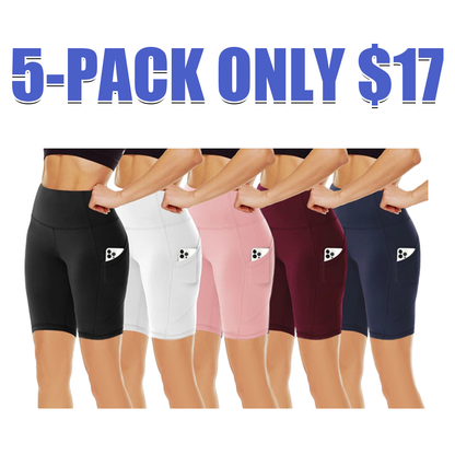 Women's High Waist Biker Shorts with Pockets – Plus Size, 5