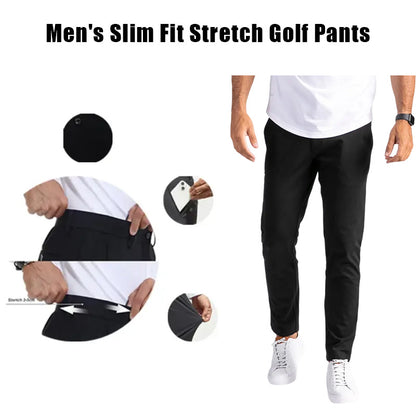 🔥Men's Slim Fit Stretch Golf Pants🔥 10-Pack - All Colors Included, Only $23.99