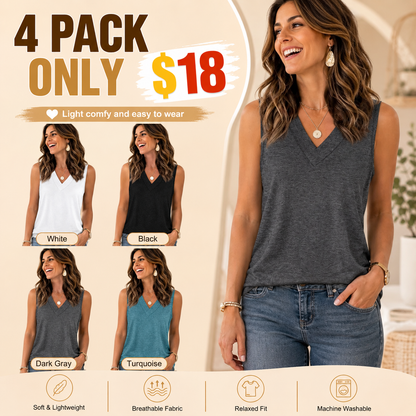 Women’s Sleeveless V Neck Summer Tee