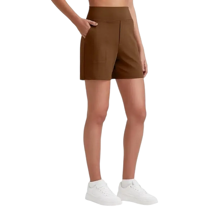 Women's high-waisted running yoga shorts