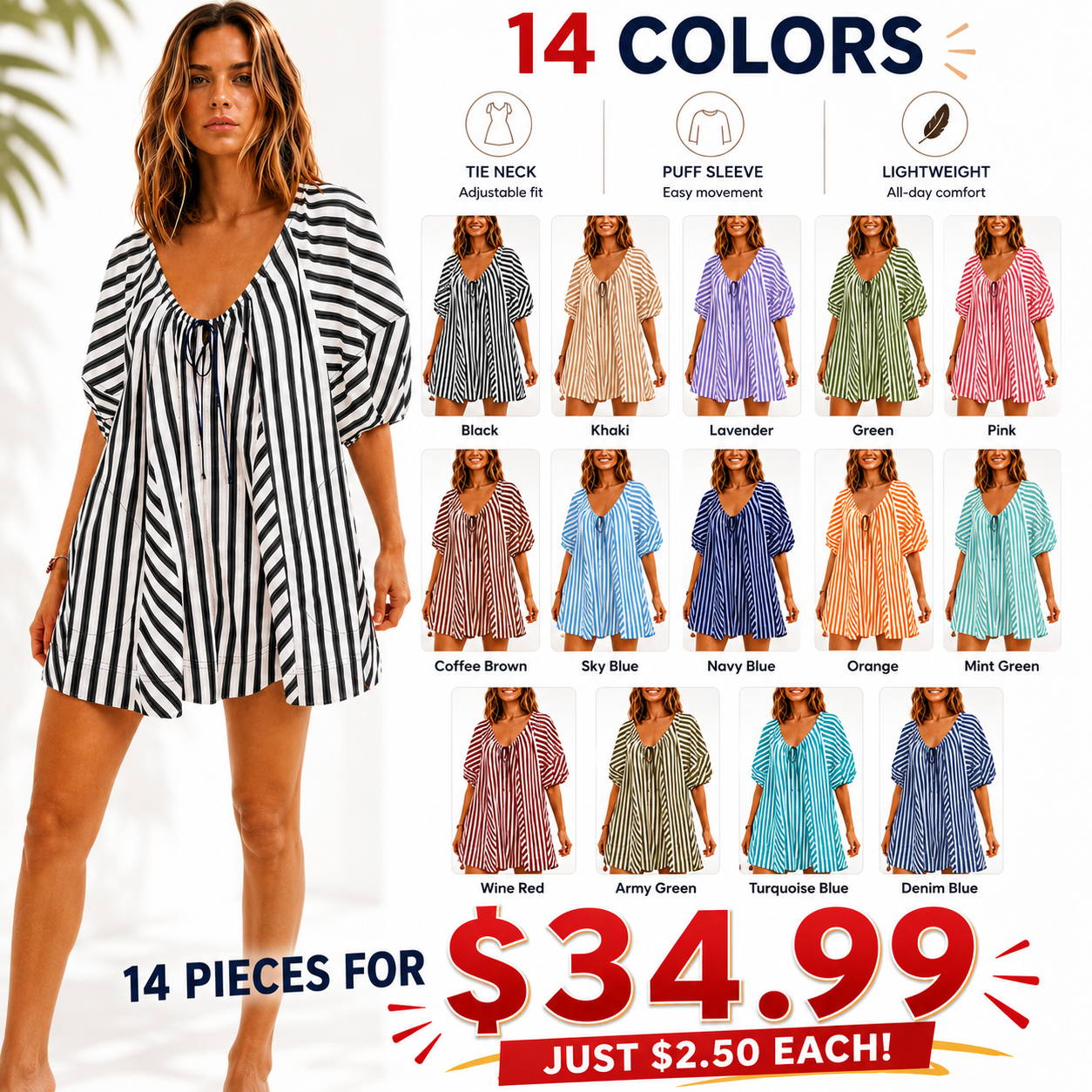 🌴 Striped Vacation Romper Cute Like a Dress. Comfortable Like a Romper. ✨