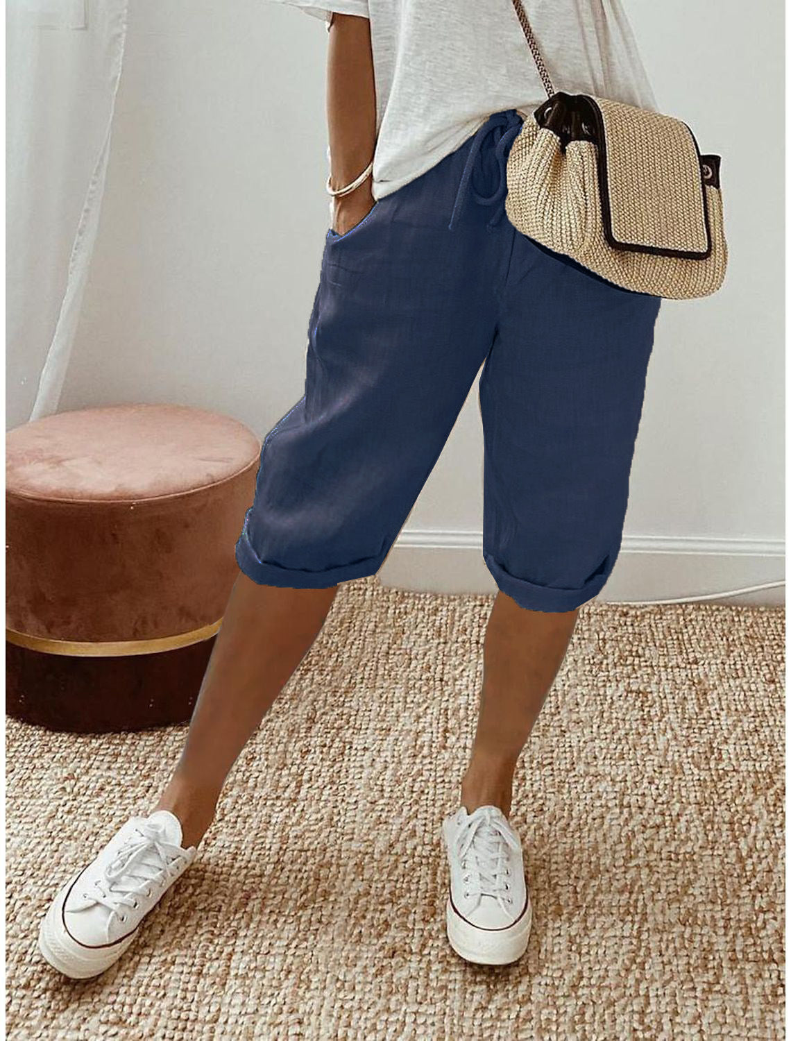 ⏳Time-Limited Special Offer!⏰👖Women's Casual Cotton Linen Capris✨🌿