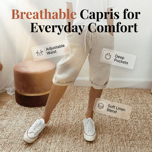 ⏳Time-Limited Special Offer!⏰👖Women's Casual Cotton Linen Capris✨🌿