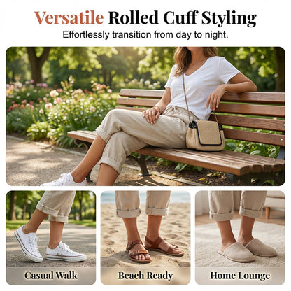 ⏳Time-Limited Special Offer!⏰👖Women's Casual Cotton Linen Capris✨🌿