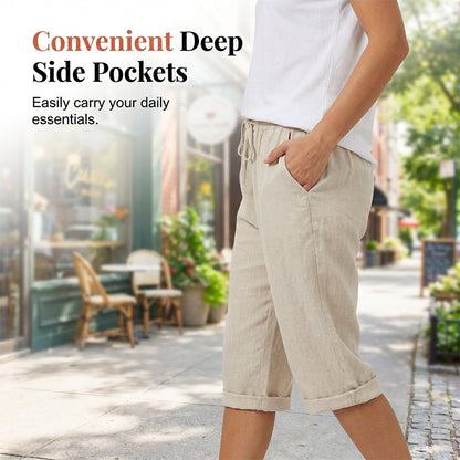⏳Time-Limited Special Offer!⏰👖Women's Casual Cotton Linen Capris✨🌿