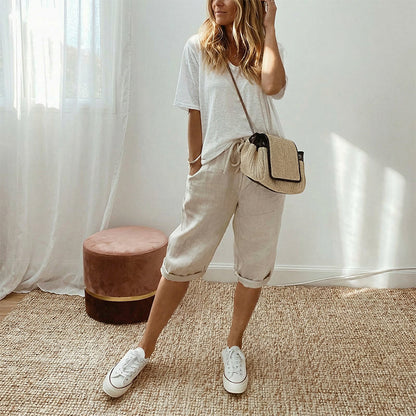 ⏳Time-Limited Special Offer!⏰👖Women's Casual Cotton Linen Capris✨🌿