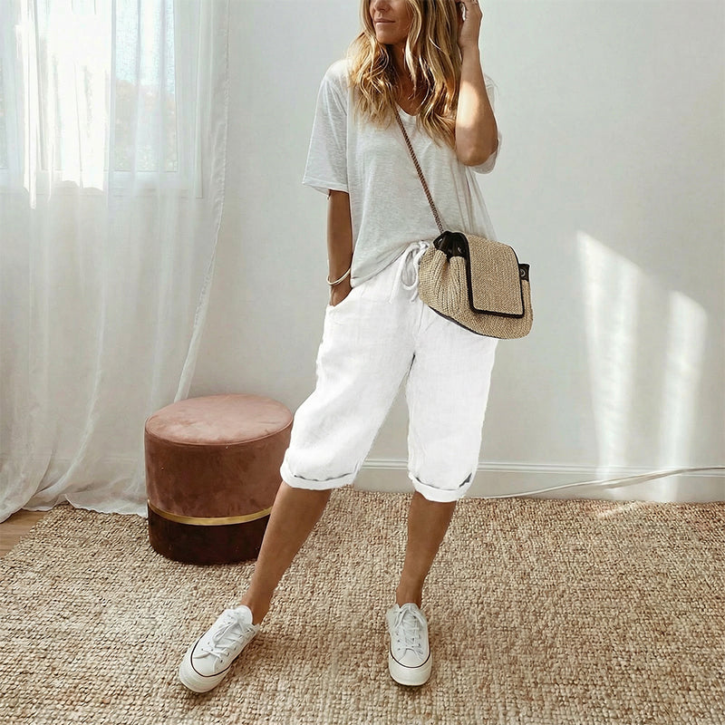 ⏳Time-Limited Special Offer!⏰👖Women's Casual Cotton Linen Capris✨🌿
